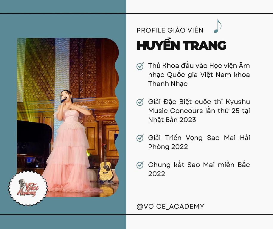 Cô giáo Huyền Trang – “Ngôi sao mai” của Voice Academy